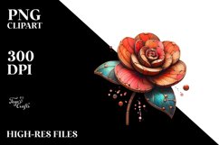 Whimsical Stained Camellia | Clipart Product Image 3