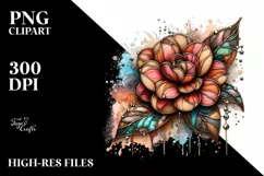 Abstract Wooden Small Stained Camellia | Shiny Material Product Image 3