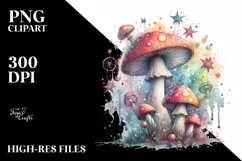 Magical Mushroom Watercolor PNG Product Image 3