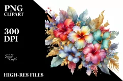 Exciting Watercolor Flowers and Hawaii Orchid Sublimation Product Image 1