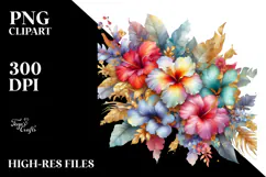 Exciting Watercolor Flowers and Hawaii Orchid Sublimation Product Image 2