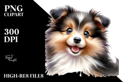Watercolor Baby Shetland Sheepdog with Big Eyes Product Image 2