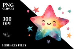 Colorful Smiling Star PNG Product Image 2