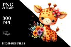 Colorful Plush Giraffe | Vibrant Watercolor Clipart Product Image 3