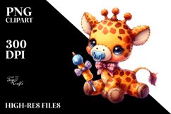 colorful plush Giraffe | Sublimation | Clipart Product Image 1