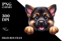 Funny Baby German Shepherd | Watercolor Clipart Product Image 3