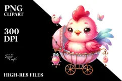 Cradling Baby Rooster PNG Product Image 2