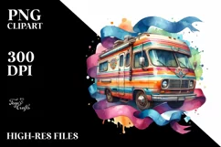Vintage Vibrant Ribbons RV Watercolor Product Image 1