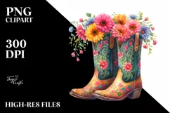 Colorful Cowboy Boots | Flower Pot Clipart Product Image 1