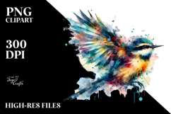 Grunge Bird Painting PNG Product Image 2