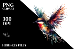 Bird with Grungy Splashes PNG Product Image 2