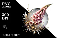 Glossy Foxglove Watercolor Splash PNG Product Image 2