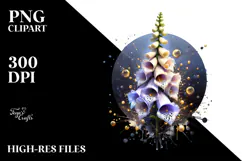 Glossy Foxglove Watercolor Splash PNG Product Image 2