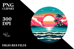 Retro Island Sunset Clipart Tshirt, 20 oz Tumbler Product Image 2