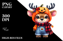Cute Halloween Baby Elk Dress Up Sublimation Clipart Product Image 2