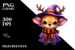 Cute Halloween Baby Elk Dress Up Sublimation Clipart Product Image 2