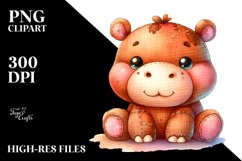 Colorful Plush Hippo PNG Product Image 2