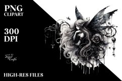 Artistic Gothic Fairy Washed Sublimation Clipart Product Image 1