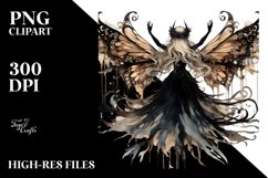 Artistic Gothic Fairy Washed Sublimation Clipart Product Image 3