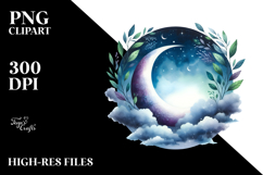 Vibrant Moon Foliage Clouds | Sublimation | Clipart. Product Image 2