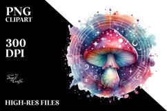 Celestial Mushroom in Vibrant Watercolor Product Image 2