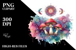Whimsical Celestial Mushroom, Vibrant Colors Product Image 2