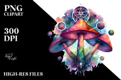 Magical Celestial Mushroom Tarot, Transparent PNG Product Image 2