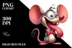 Cute Mouse with Bow Tie, Transparent PNG Product Image 2