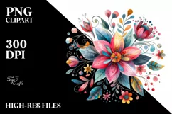 Colorful Flower Watercolor Clipart Product Image 1