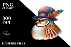 Vibrant Watercolor Partridge | Sublimation Clipart Product Image 3