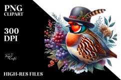 Vibrant Watercolor Partridge | Sublimation Clipart Product Image 3