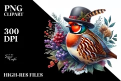 Vibrant Watercolor Partridge | Sublimation Clipart Product Image 3