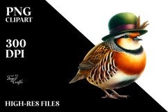 Vibrant Watercolor Partridge | Sublimation Clipart Product Image 1