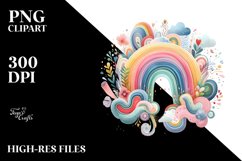 Simple Clouds, Colorful Pastel Rainbow | Sublimation | Product Image 1