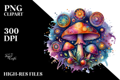 Magical Celestial Mushroom, Vibrant PNG Product Image 2