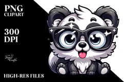 Cute Panda with Oversized Sunglasses PNG Product Image 2
