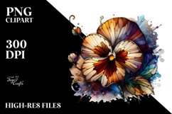 Abstract Wooden Small Stained Pansy Clipart Product Image 3