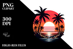 Retro Tropical Island Sunset, 20 oz Tumbler Product Image 2