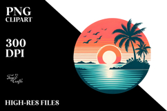 Retro Island Sunset Clipart Tshirt, 20 oz Tumbler Product Image 2