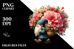 Detailed Gnome Azalea Bouquet Clipart Product Image 1