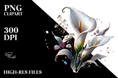 Calla Lily with Metallic Insertions PNG Product Image 2