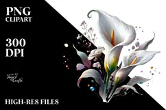 Calla Lily with Metallic Insertions PNG Product Image 2