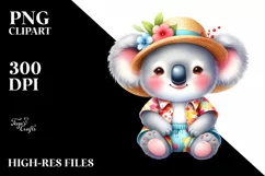 Colorful Baby Koala | Summer Outfit Clipart Product Image 3