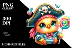 Vibrant Baby Chicken with Lollipop PNG Product Image 2