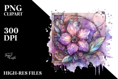 Abstract Pastel Wooden Stained Violet, Transparent PNG Product Image 2