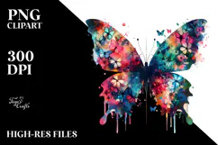 Colorful Grunge Butterfly PNG Product Image 2