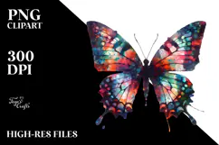 Colorful Butterfly Silhouettes PNG Product Image 2