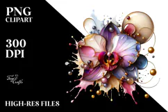 Abstract Orchid Watercolor PNG Product Image 2