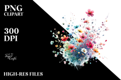 Colorful Wildflowers PNG Product Image 2