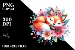 Cute Baby Fox Watercolor | Sublimation Clipart Product Image 3